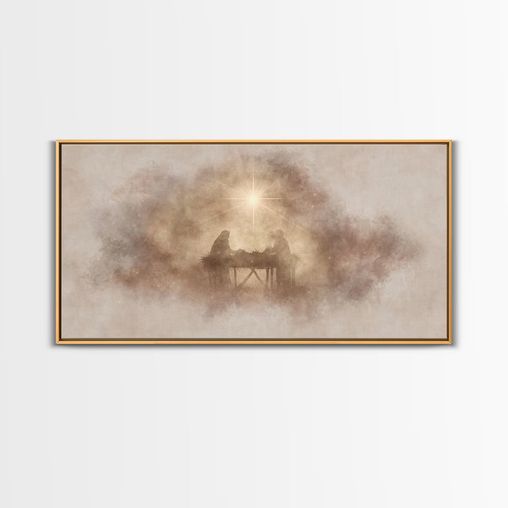 Holy Stillness | Framed Canvas Print | Christian Wall Art | Jesus Painting | Christian Art Canvas | Christian Decor | Christmas Art