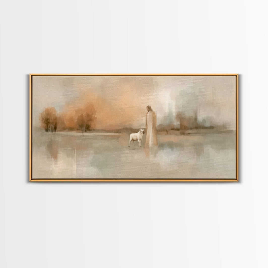 Soft Morning Light | Framed Canvas Print | Christian Art Print | Christian Wall Art | Jesus Painting | Christian Christmas Art | Christian