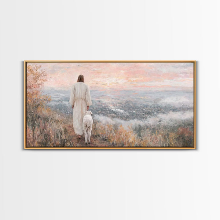 Hillside Blessing – Framed Canvas Print – Jesus Painting – Christian Art Canvas – Christian Wall Art – Christmas Art – Christian Gift – Fai