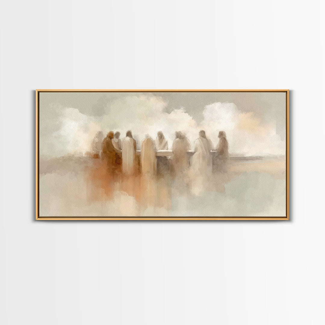 Sacred Table Harmony – Framed Canvas Print – Christian Art Canvas – Christian Wall Art – Christian Art – Modern Christian Painting – Christ