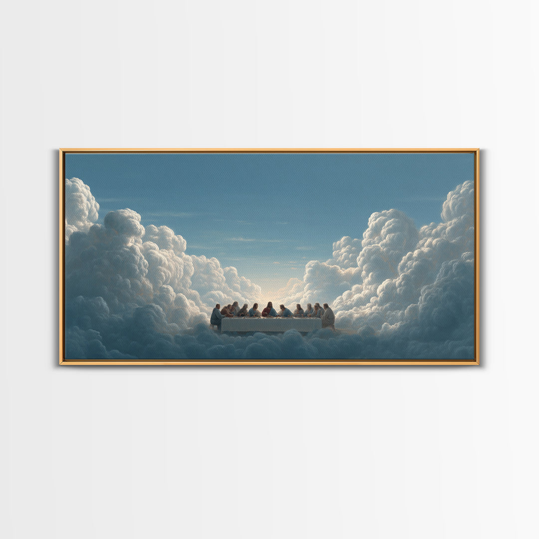 Celestial Banquet Rise – Framed Canvas Print – Christian Art – Christian Wall Art – Christian Art Canvas – Jesus Painting – Christian Gift