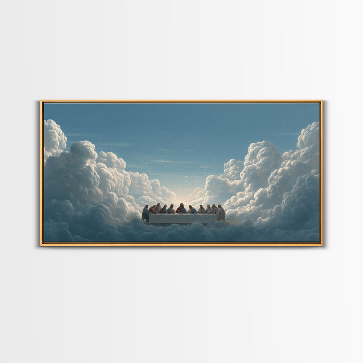 Celestial Banquet Rise – Framed Canvas Print – Christian Art – Christian Wall Art – Christian Art Canvas – Jesus Painting – Christian Gift