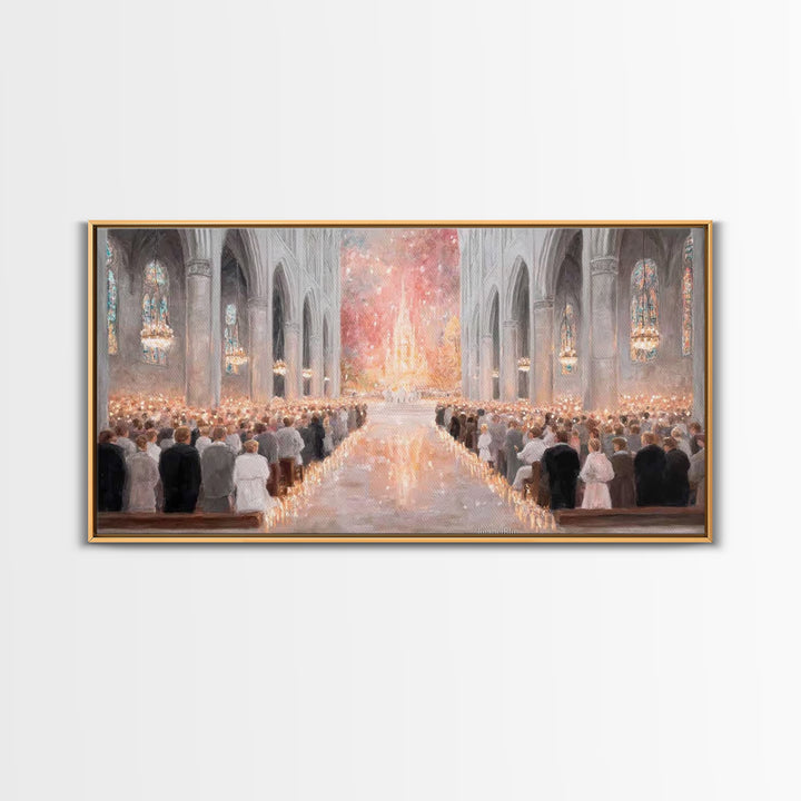 Advent Gathering Glow – Framed Canvas Print – Christian Art Canvas – Christian Christmas Art – Christmas Art Work – Christian Wall Art – Ch