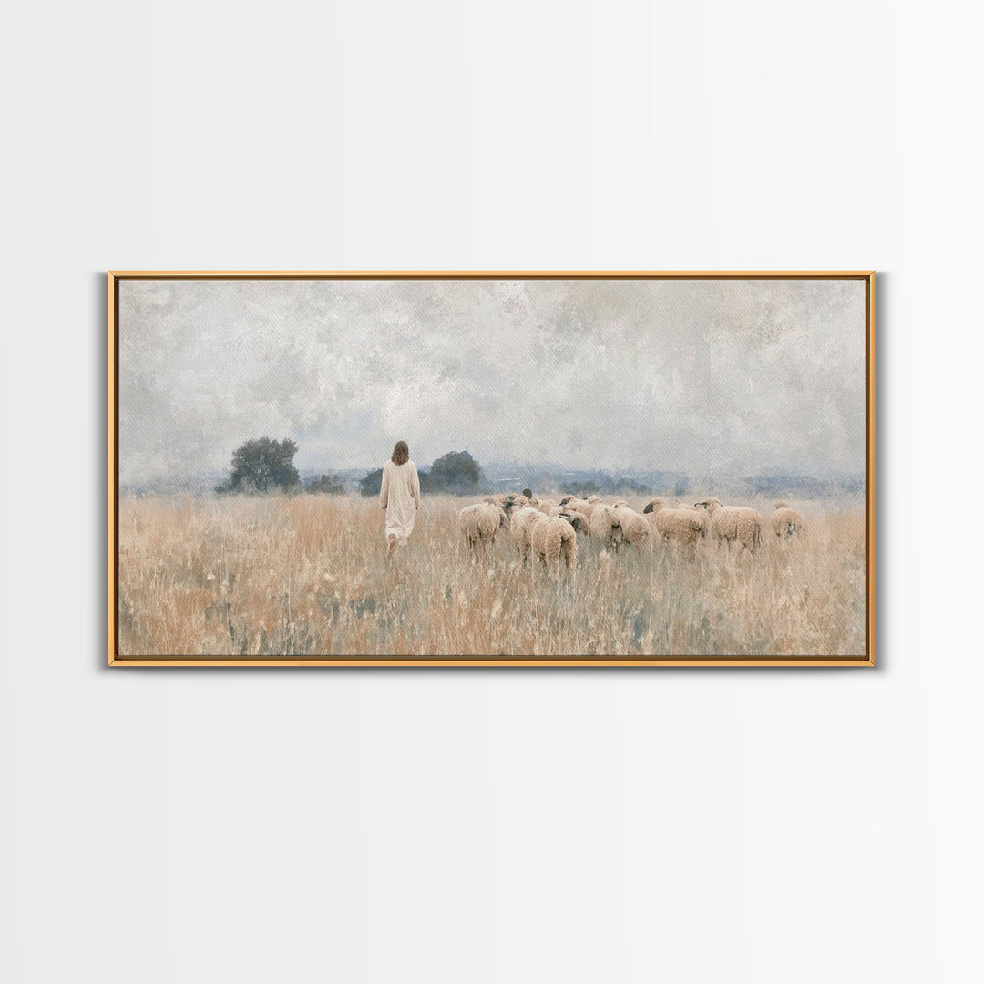 Quiet Field Grace – Framed Canvas Print – Christian Art Canvas – Christian Christmas Art – Christian Wall Art – Christmas Art – Jesus Paint