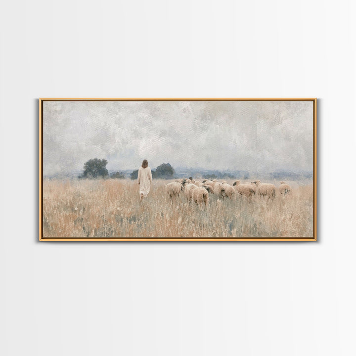 Quiet Field Grace – Framed Canvas Print – Christian Art Canvas – Christian Christmas Art – Christian Wall Art – Christmas Art – Jesus Paint