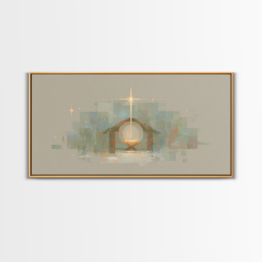Holy Night Star – Framed Canvas Print, Christian Christmas Art, Christian Art, Christmas Art Work, Christian Wall Art, Jesus Christmas Art