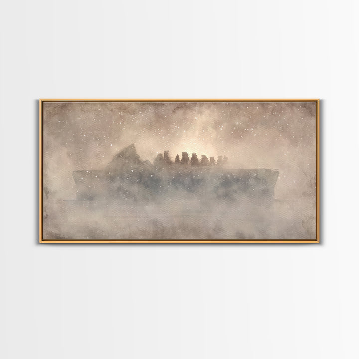 Silent Nativity Night – Framed Canvas Print – Christian Christmas Art – Christian Art – Christmas Art – Christian Art Canvas – Christian Wa