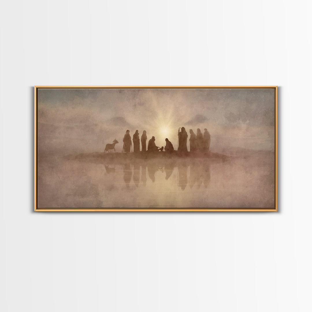 Sacred Gathering – Framed Canvas Print – Christian Paintings – Christian Wall Art – Minimalist Christian Art – Christian Art Canvas – Chris