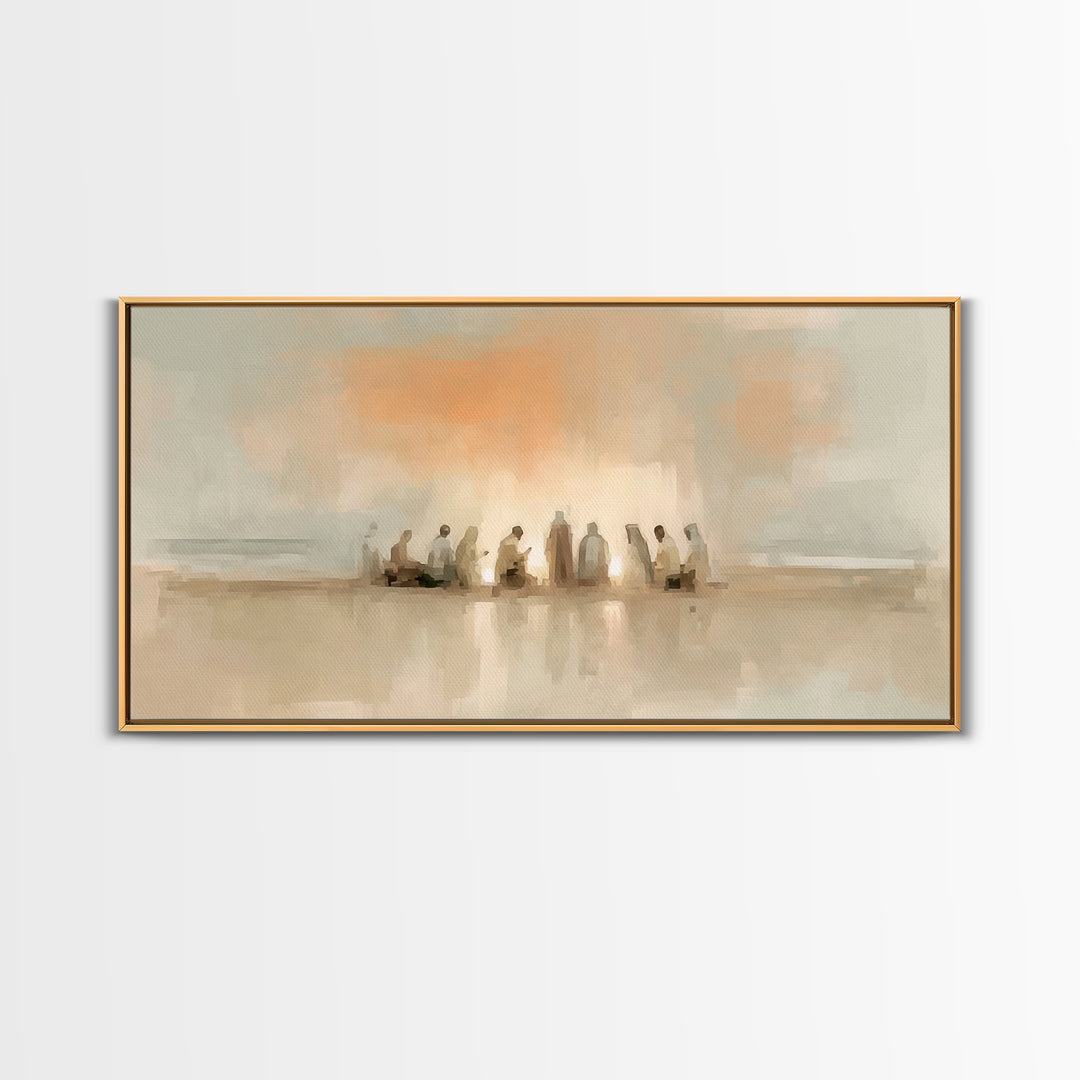 Silent Nativity – Framed Canvas Print – Christian Art Print – Christian Wall Art – Christian Art Canvas – Jesus Painting – Christmas Art Wo