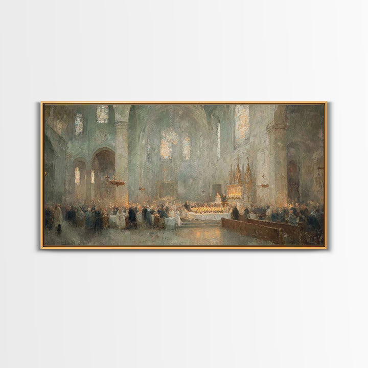 Gathered In Light – Framed Canvas Print – Christmas Wall Art – Christian Art – Christian Art Canvas – Christian Christmas Decorations – Vin
