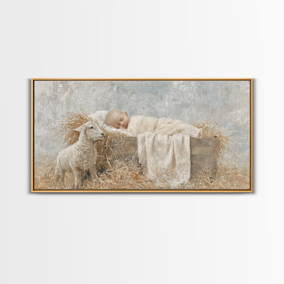 Holy Rest – Framed Canvas Print – Christian Art Print – Christian Wall Art – Jesus Christmas Art – Christmas Art Work – Christian Gift Idea