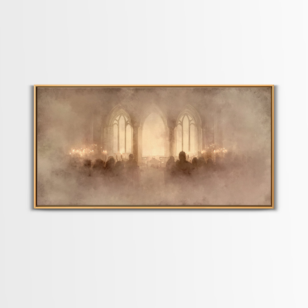 Holy Evening Prayer, Framed Canvas Print, Christian Art Canvas, Christian Wall Art, Christmas Art, Christian Christmas Art, Moody Christian