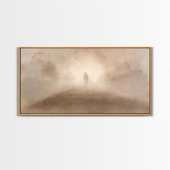 Walk in Light – Framed Canvas Print – Christian Art Canvas – Jesus Art Print – Christian Wall Art – Subtle Christian Art – Modern Christian