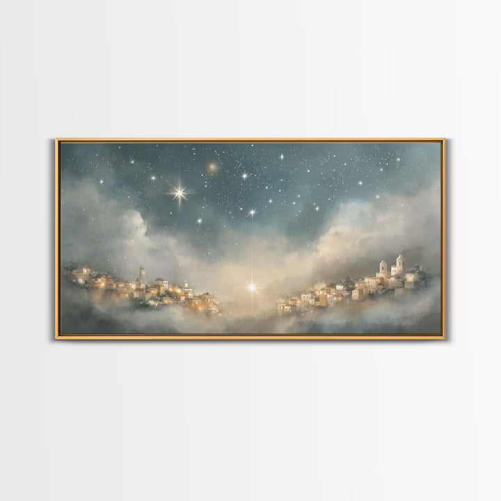 Star of Bethlehem – Framed Canvas Print – Christmas Art – Christian Art Prints – Christian Christmas Art – Christian Wall Art – Minimalist
