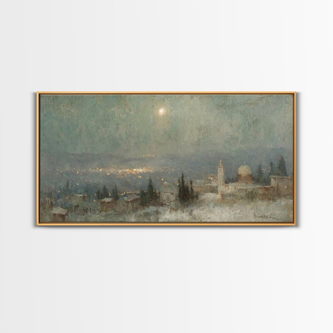 Silent Night Sky | Framed Canvas Print | Christian Art | Christmas Canvas Wall Art | Christian Christmas Art | Subtle Christian Art | Chris