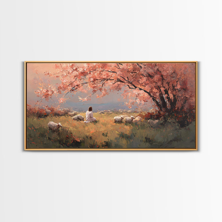 Blossoms Of Grace – Framed Canvas Print – Christian Wall Art – Jesus Painting – Christian Art Canvas – Christmas Art