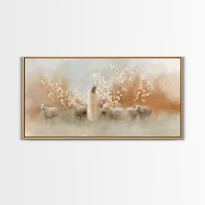 Morning Grace Path | Framed Canvas Print | Jesus Painting | Christian Wall Art | Christmas Art | Christian Art Canvas