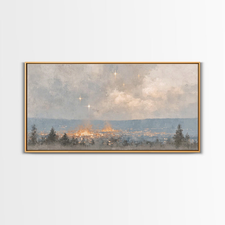 City of Peace – Framed Canvas Print – Christian Wall Art – Christmas Art Prints – Christian Christmas Decor – Christian Art Canvas – Moody