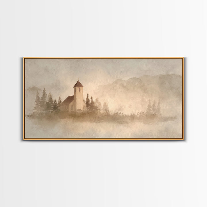 Silent Chapel Haven | Framed Canvas Print | Christian Wall Art | Christian Art Canvas | Christian Art | Christian Painting | Christian Gift