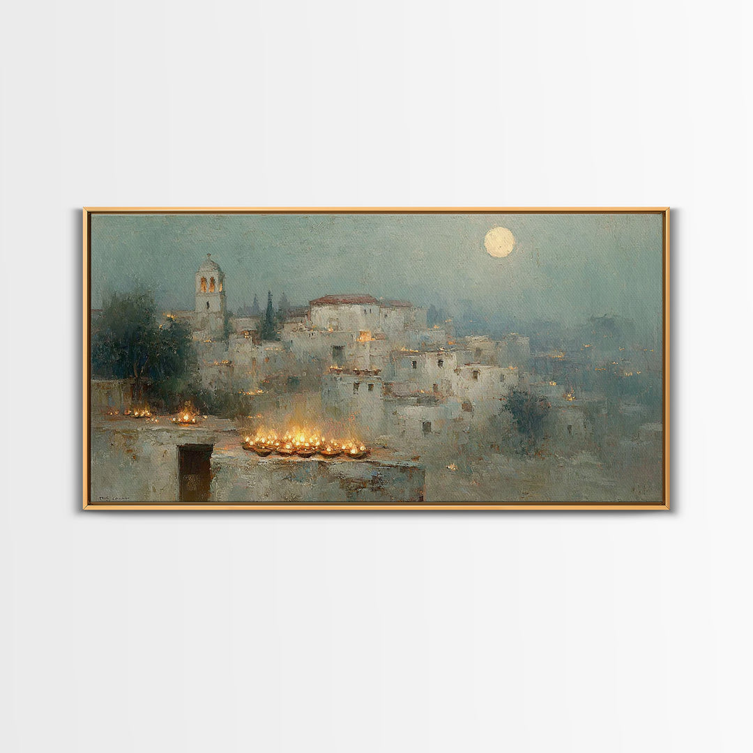 City Of Light – Framed Canvas Print – Christian Wall Art – Christmas Canvas Wall Art – Christian Christmas Art – Christian Decor – Jesus Ar