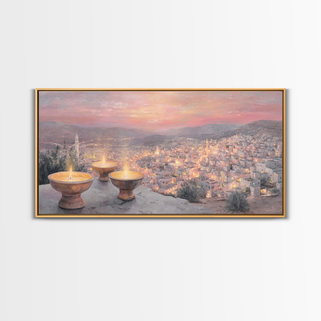 Starry Dwelling – Framed Canvas Print – Christian Wall Art – Christian Art Canvas – Christian Christmas Art – Christian Gift – Jesus Wall A