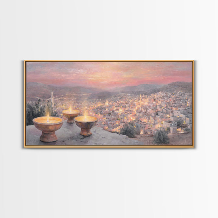 Starry Dwelling – Framed Canvas Print – Christian Wall Art – Christian Art Canvas – Christian Christmas Art – Christian Gift – Jesus Wall A