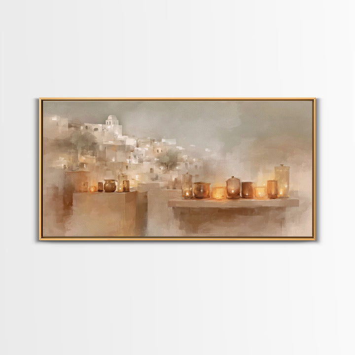 Ancient Lamps – Framed Canvas Print – Christian Wall Art – Christian Art Work – Jesus Painting – Moody Christmas Art – Christian Gift Ideas
