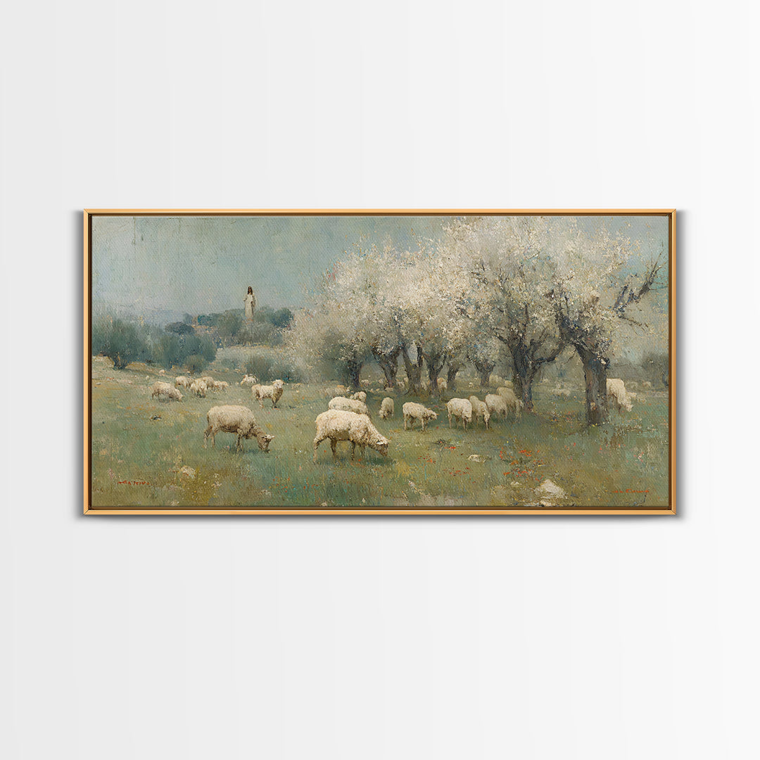 Blooming Quietude , Framed Canvas Print, Christian Art Canvas, Christian Wall Art, Christian Christmas Art, Jesus Painting, Christian Decor