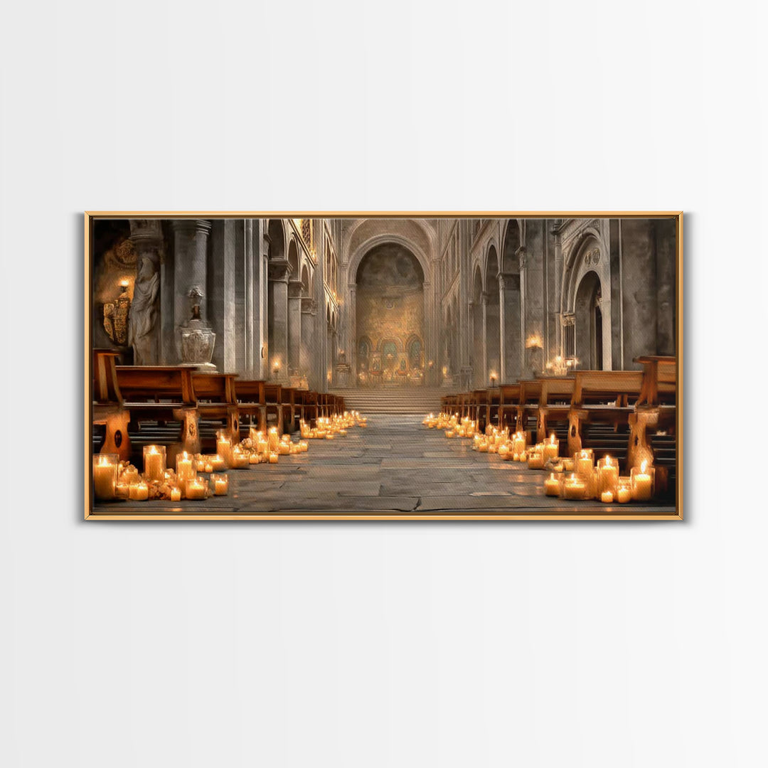 Cathedral Glow – Framed Canvas Print – Christian Wall Art – Christian Art Canvas – Christian Gift – Christmas Art – Christian Art Work – Mo