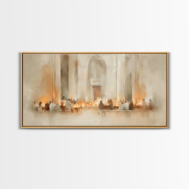 Holy Assembly – Framed Canvas Print – Christian Wall Art – Christian Art Print – Framed Christian Art – Christian Christmas Art – Jesus Pai