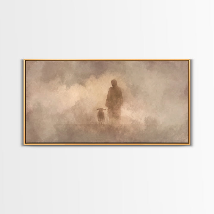 Silent Guidance – Framed Canvas Print – Christian Art Canvas – Christian Wall Art – Minimalist Christian Art – Jesus Painting – Christian G