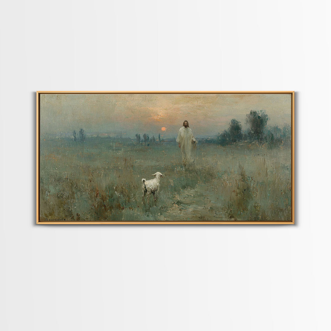 Dawn Shepherd – Framed Canvas Print – Christian Art Canvas – Christian Wall Art – Jesus Painting – Christian Christmas Art – Christian Deco