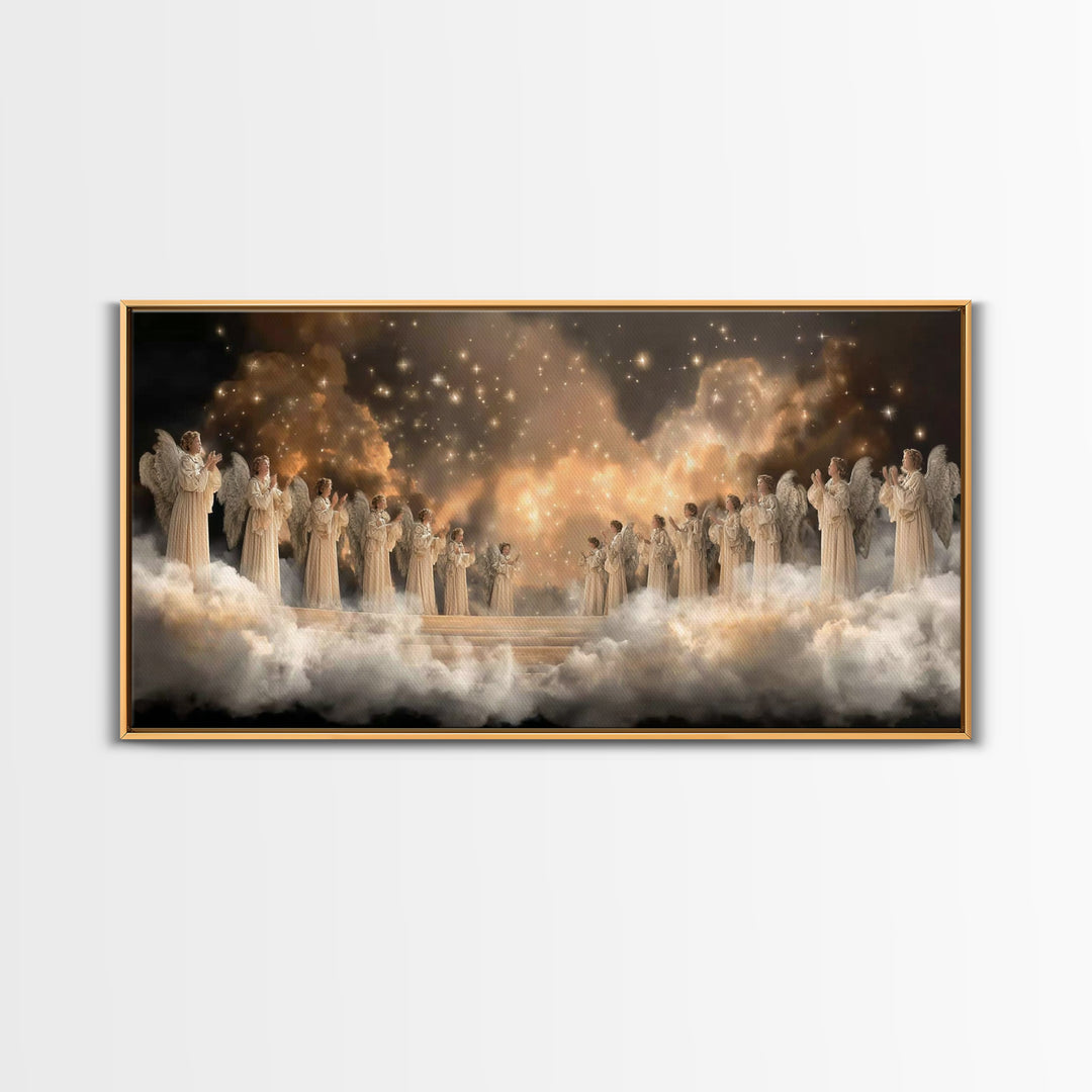Heavenly Chorus - Framed Canvas Print - Christian Art Canvas - Christmas Wall Art - Modern Christian Art - Christian Decorations - Christia