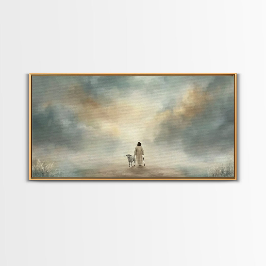 Heavenly Path – Framed Canvas Print – Christian Art Canvas – Christian Wall Art – Modern Christian Art – Jesus Painting – Christian Decor