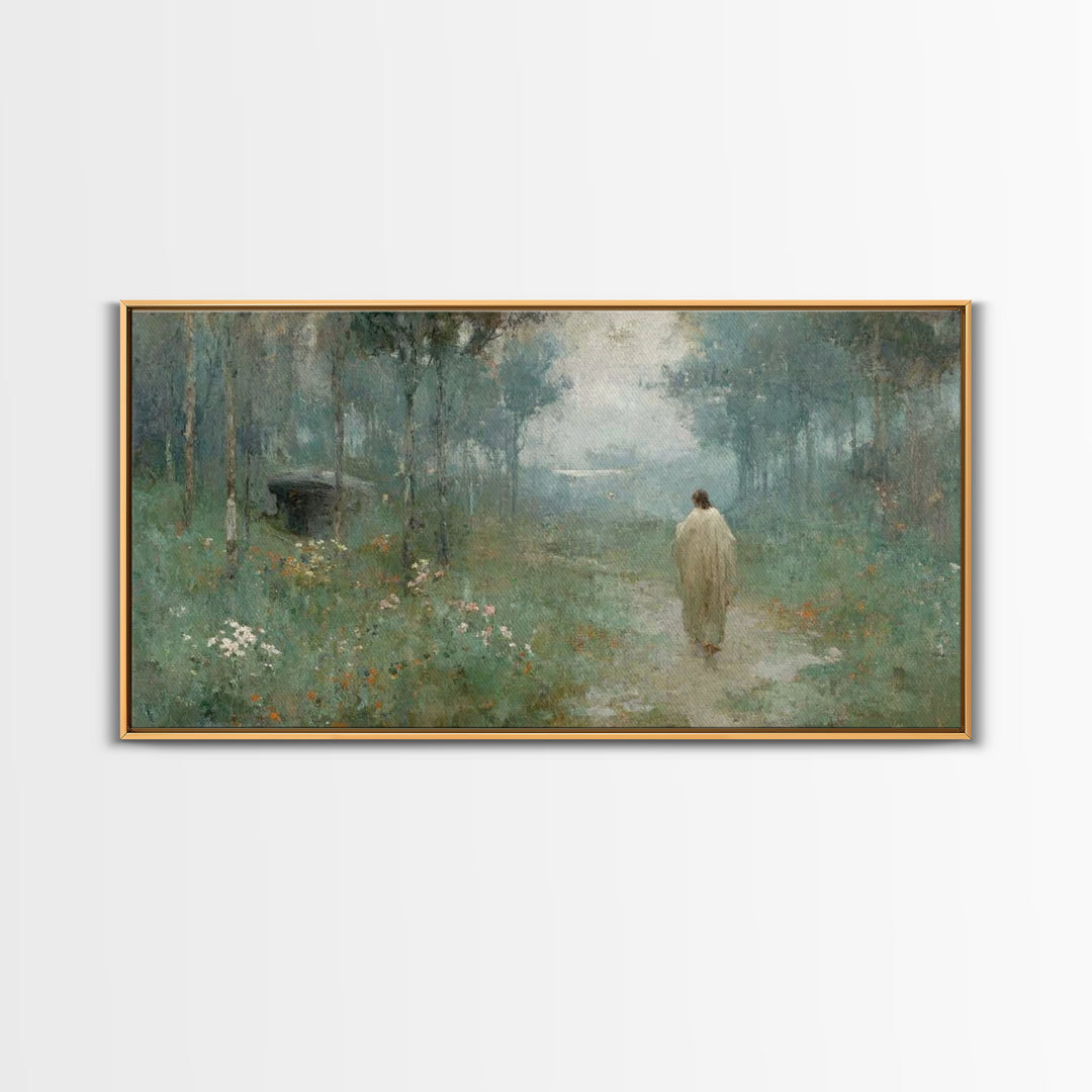 Garden Of Peace – Framed Canvas Print – Christian Art Canvas – Subtle Christian Art – Jesus Painting – Christian Decor