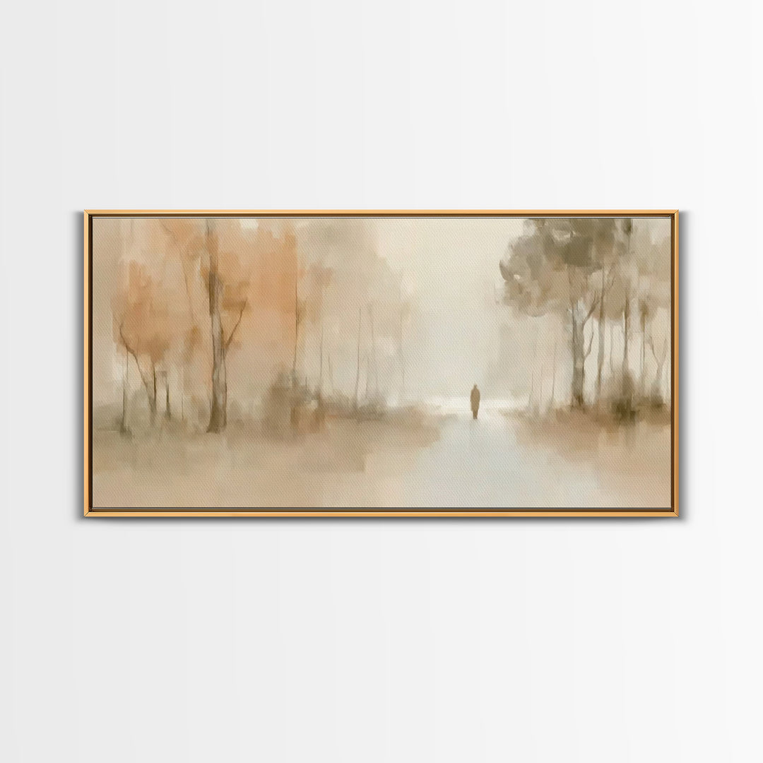 Silent Wanderer, Framed Canvas Print, Christian Wall Art, Christian Art Canvas, Moody Christian Art, Jesus Painting