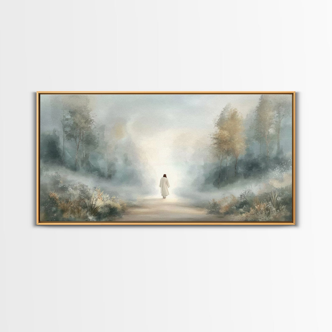 Misty Refuge – Framed Canvas Print – Christian Art – Christian Art Canvas – Large Christian Painting – Jesus Canvas Art