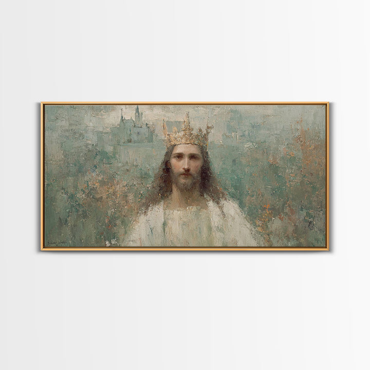 Eternal King – Framed Canvas Print – Vintage Christian Art – Christian Art Canvas – Jesus Painting – Christian Wall Art – Christian Christm