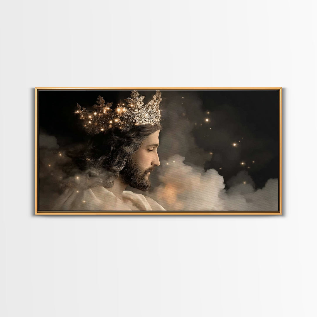 Radiant Sovereign – Framed Canvas Print – Jesus Painting – Christian Art Canvas – Modern Christian Art – Christian Wall Art – Christmas Can