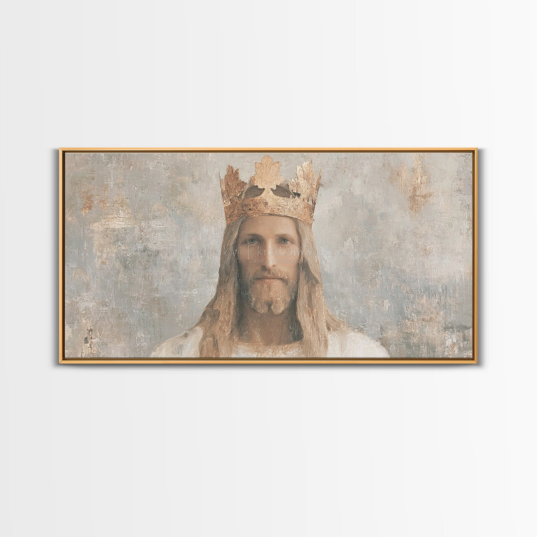 King Of Grace – Framed Canvas Print – Christian Art Canvas – Christian Wall Art – Jesus Painting – Christian Art Print – Christmas Art Fram