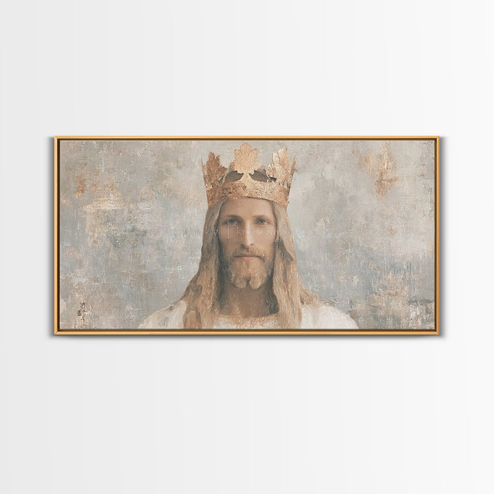 King Of Grace – Framed Canvas Print – Christian Art Canvas – Christian Wall Art – Jesus Painting – Christian Art Print – Christmas Art Fram
