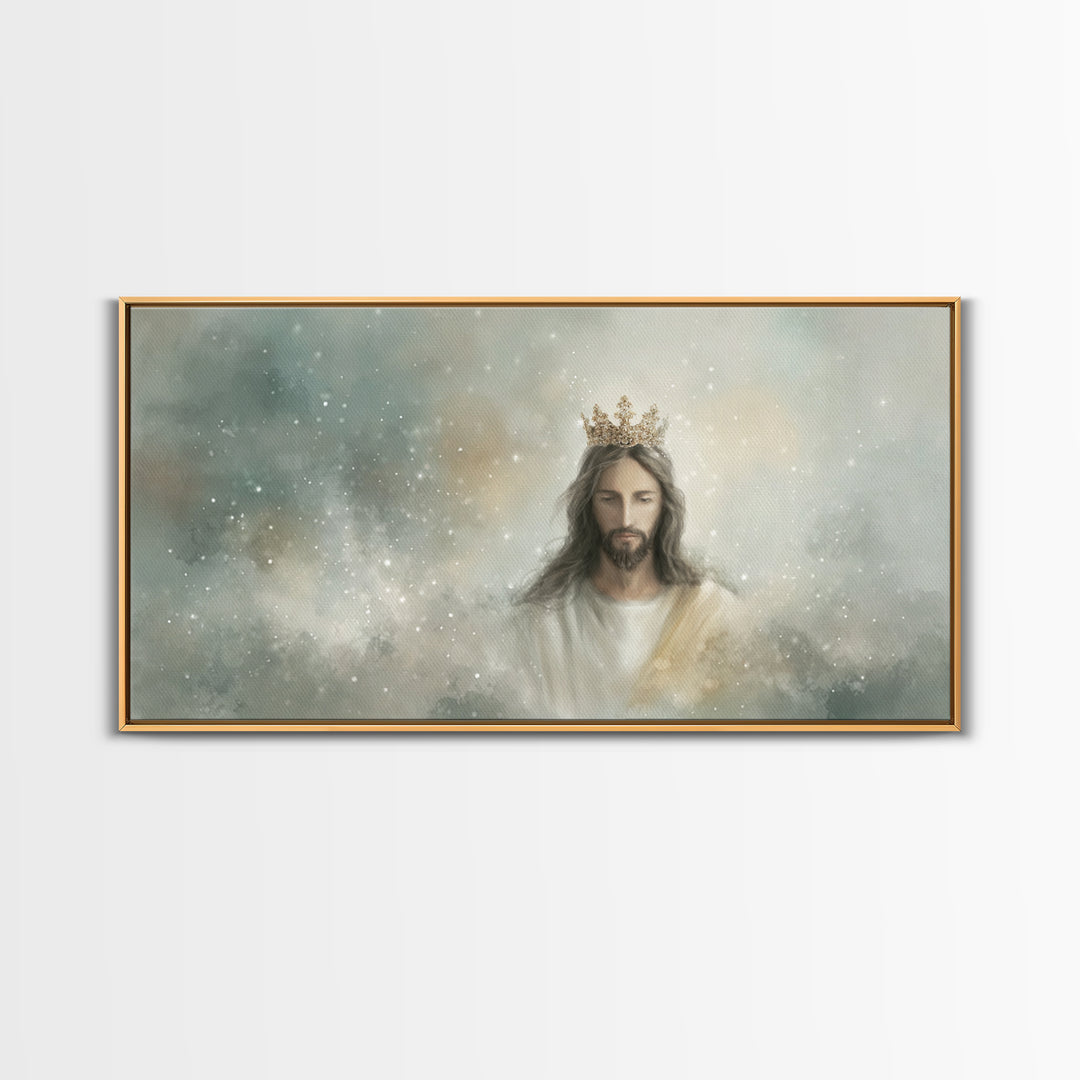 Majestic Light, Framed Canvas Print, Christian Art Canvas, Jesus Painting, Modern Christian Art, Christian Art, Christmas Wall Art