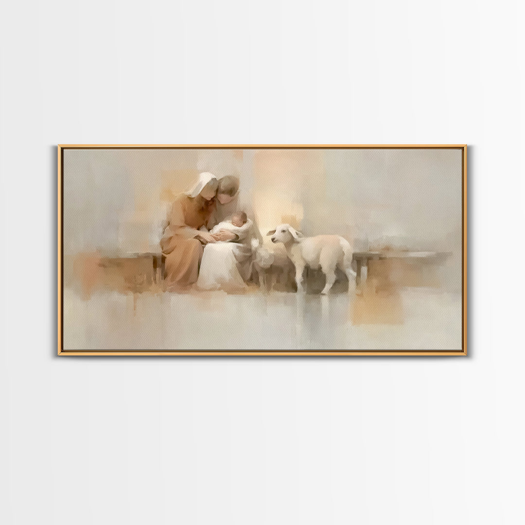 Holy Family Calm – Framed Canvas Print – Christian Wall Art – Christian Christmas Art – Christian Art Canvas – Christmas Art – Christian De
