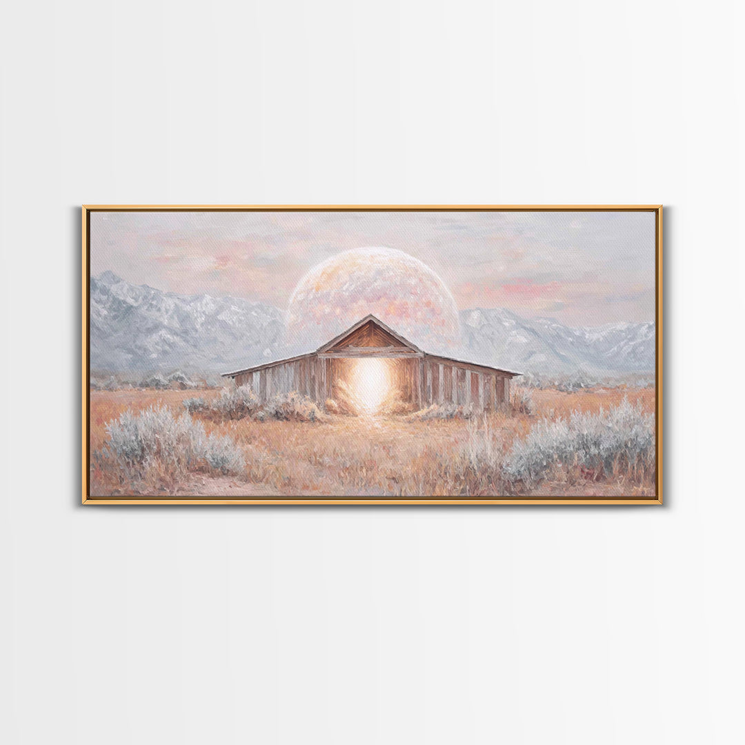 Radiant Manger Sky – Framed Canvas Print – Christian Christmas Art – Christian Wall Art – Christmas Art – Christian Art Canvas – Christian
