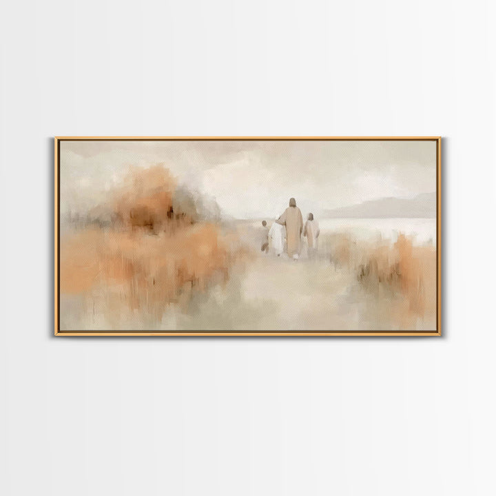 Quiet Meadow Walk – Framed Canvas Print – Christian Wall Art – Christian Art – Jesus Painting – Christian Art Canvas – Christian Gift