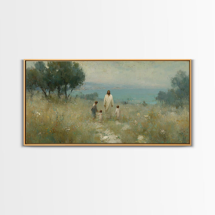 Fields Of Mercy – Framed Canvas Print – Christian Wall Art – Jesus Painting – Christian Art Canvas – Vintage Christian Art – Christian Chri