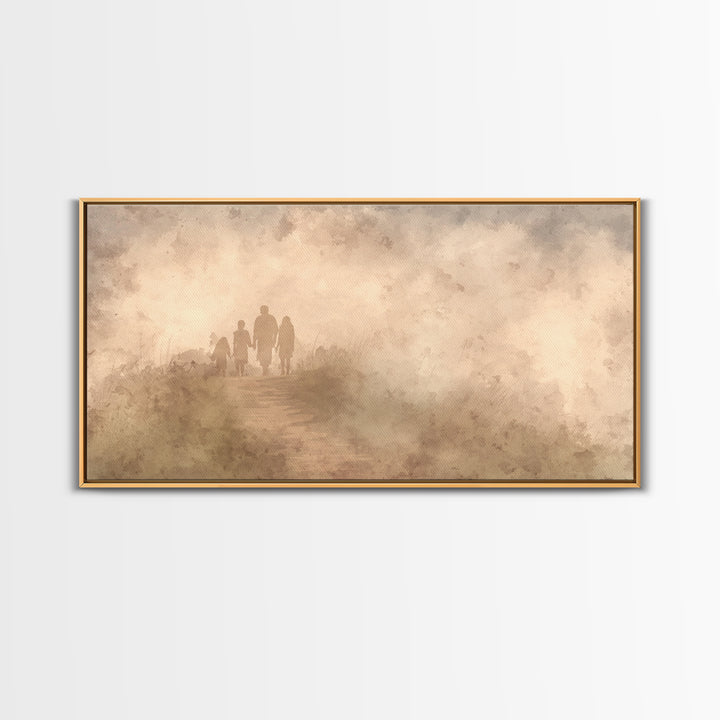 Walk Of Faith – Framed Canvas Print – Christian Art Canvas – Christian Wall Art – Minimalist Christian Art – Christian Painting – Christian