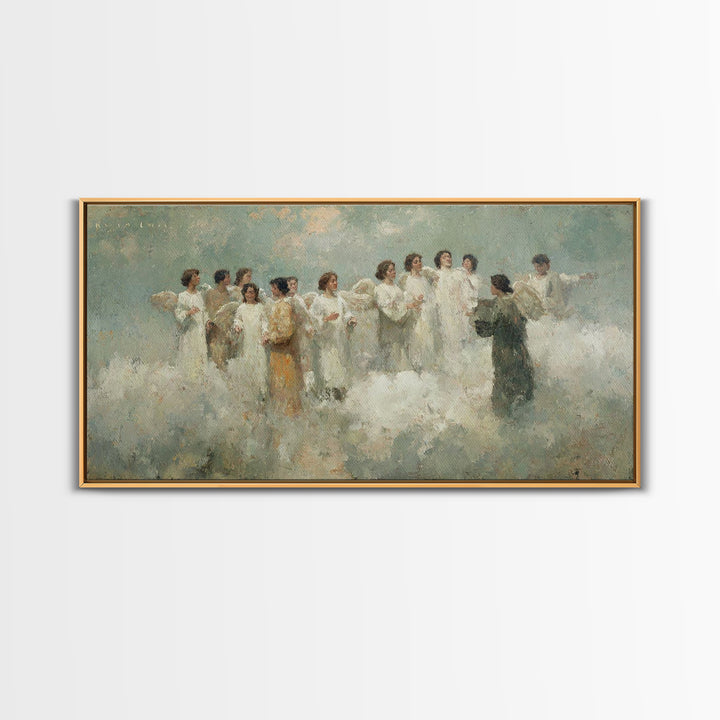 Celestial Harmony - Framed Canvas Print - Christian Christmas Art - Christian Wall Art - Christmas Canvas Wall Art - Christian Art Gift - M