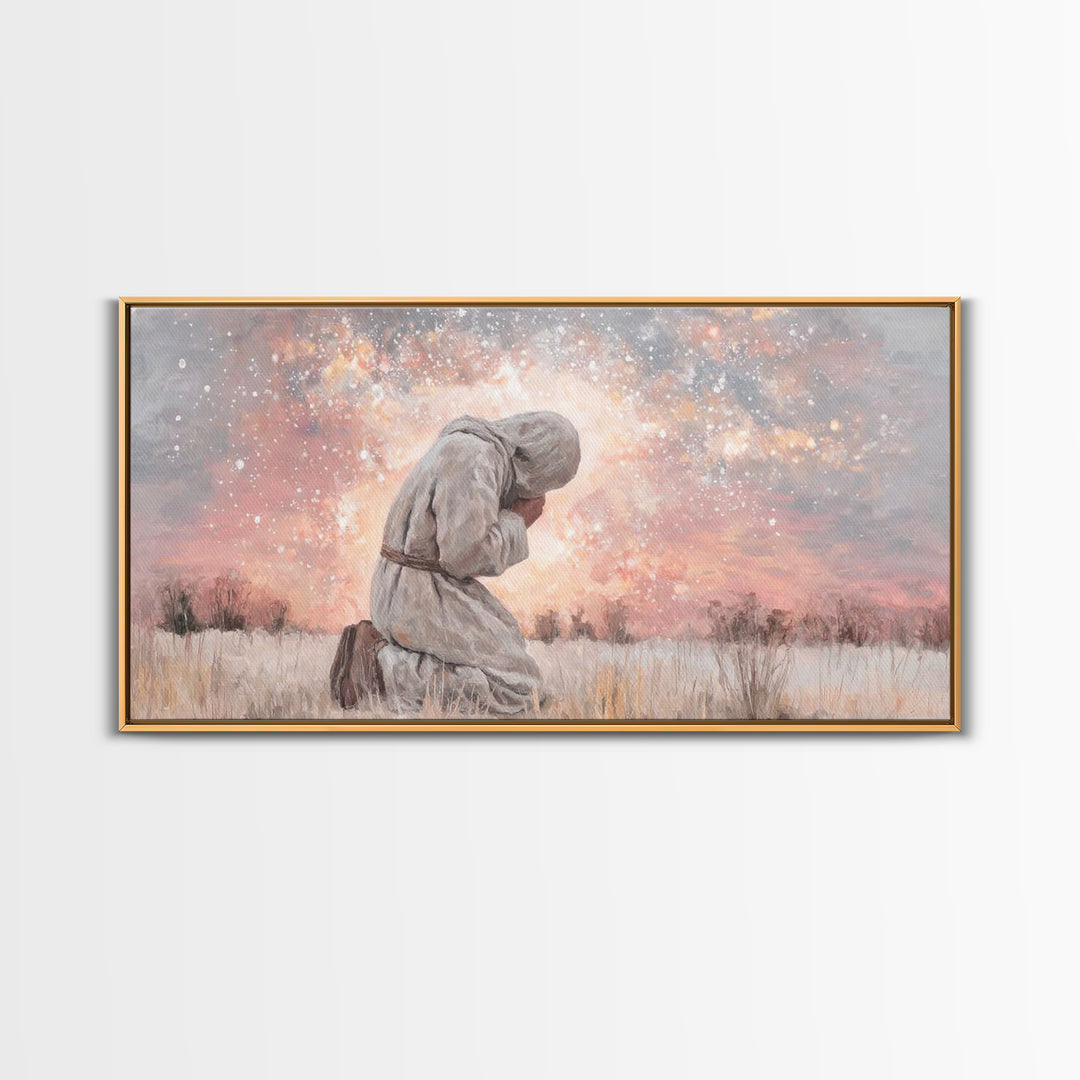 Dawn Of Shepherds, Framed Canvas Print, Christian Art Canvas, Christian Wall Art, Jesus Painting, Christmas Art, Christian Christmas Decor,
