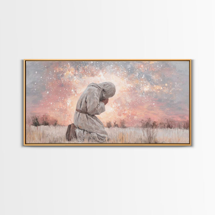 Dawn Of Shepherds, Framed Canvas Print, Christian Art Canvas, Christian Wall Art, Jesus Painting, Christmas Art, Christian Christmas Decor,